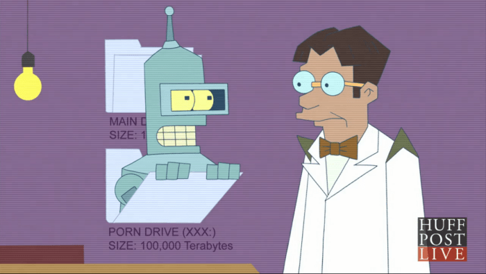 Just be careful when perusing Bender's hard drive for the photographs.