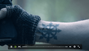 That awkward moment when you have a tattoo suspiciously similar to the Hessian bad guys. (Me, I do. /sigh)