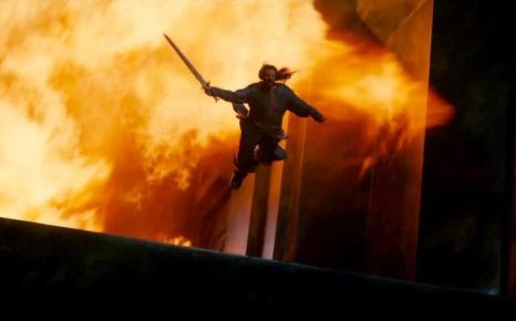 Thorin jumps away from the fire, but it's not in slow motion, so I count that as self-restrain on Jackson's part.