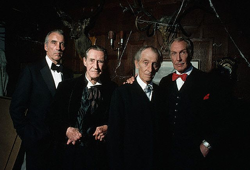 London-Cannon Films Christopher Lee, John Carradine, Peter Cushing, and Vincent Price